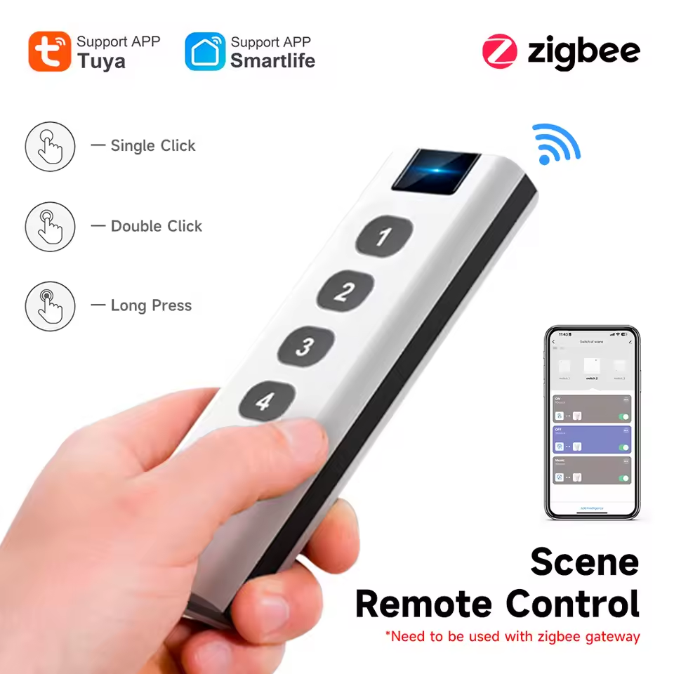Tuya 4 Channel - Interruptor Inteligente Tuya ZigBee 4 Gangue