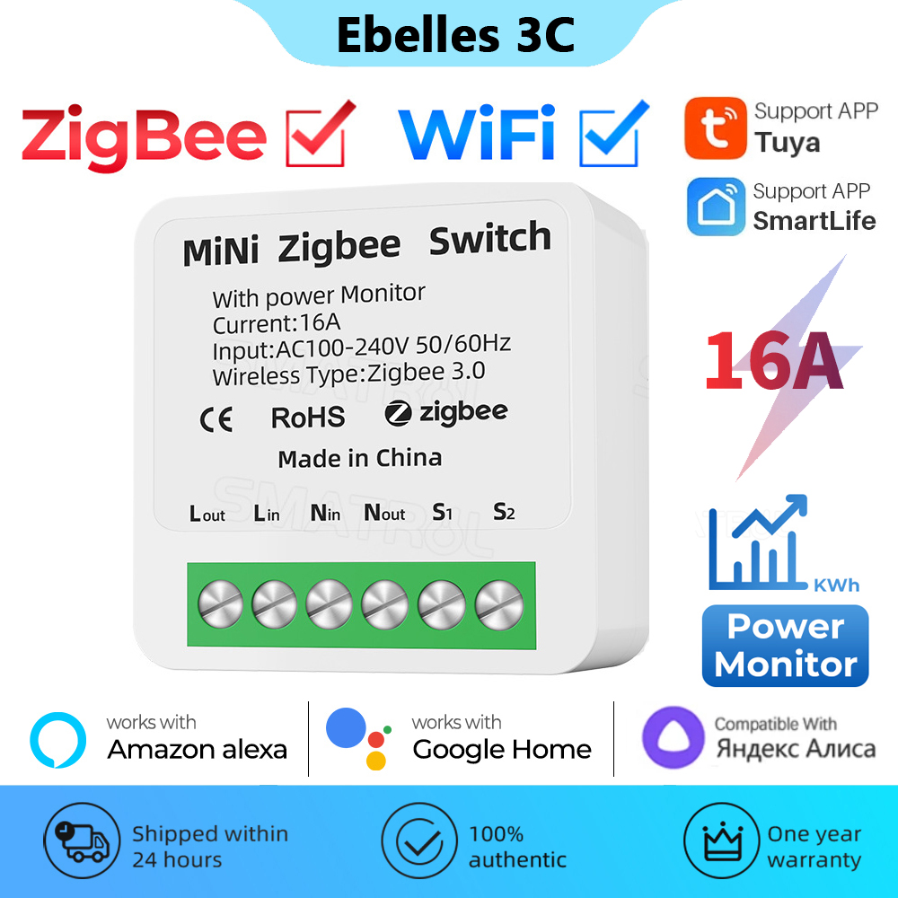 Sonoff Basic - Interruptor Inteligente Tuya-Zigbee com Monitoramento de