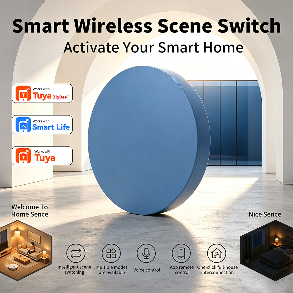 Smart Relay Tuya - Botão de Cenário Inteligente Zigbee Compatível