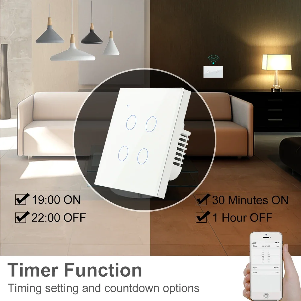 ZigBee 1 2 3 4 Gang sem interr - Tuya 4 Channel avaliação e preço